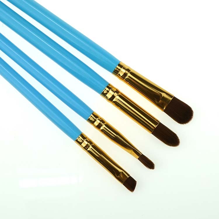 Private label blue makeup brush set cosmetics makeup brushes with cylinder tube
