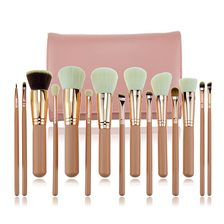 Factory wholesales private label goat hair make up brushes makeup cosmetic brush set