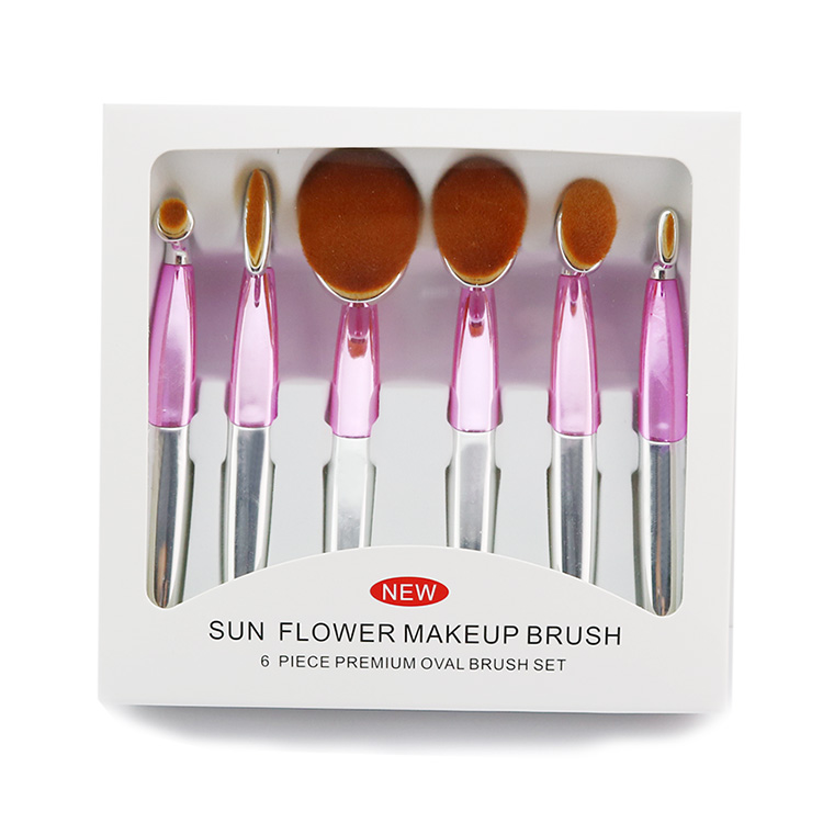 wholesale 6pcs golf oval makeup brushes free samples