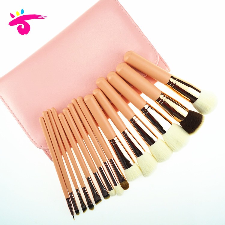 Factory wholesales private label goat hair make up brushes makeup cosmetic brush set