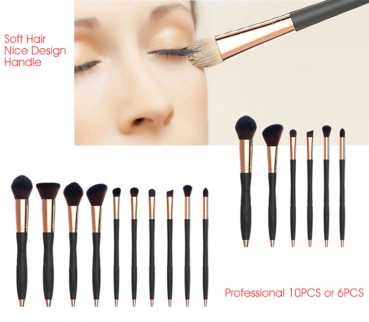 Private Label 10pcs Ergonomic Microphone Dotted Design Makeup Brushes