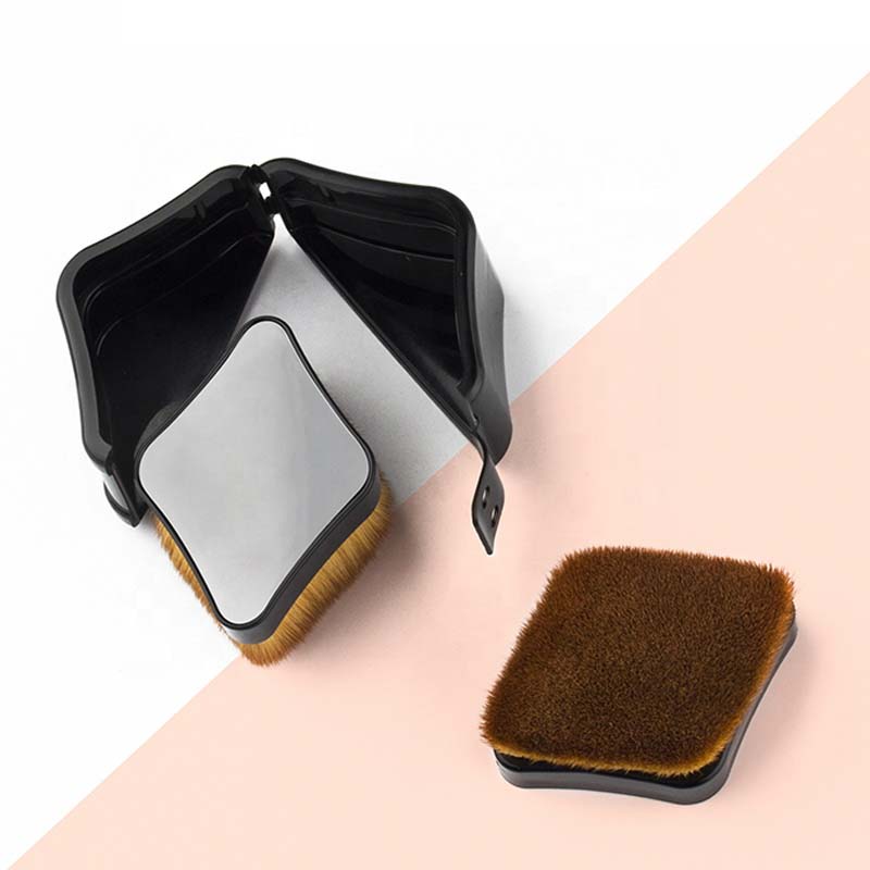 Rhombic Portable Synthetic Foundation Makeup Brush With Cap