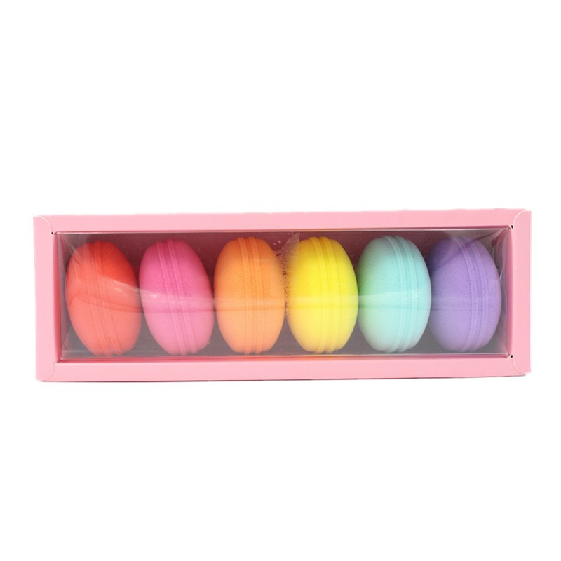Washable Latex-free Macaron Beauty Sponge, Cosmetics Makeup Blender Sponge Set
