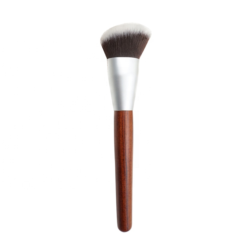 Women Rose-wood Blush Brush Makeup Private Label Matte Ferrule Vegan Makeup Brush For Blush