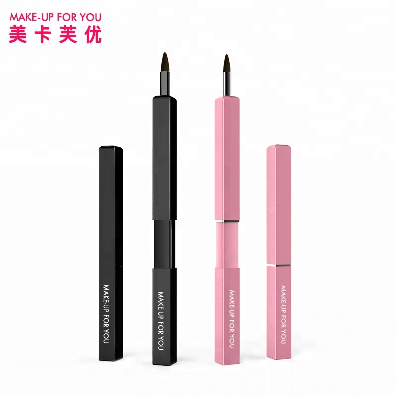New Design Portable Retractable Lip Brush for Lipstick Lip Gloss Liner Brush Nylon Hair Makeup Brush