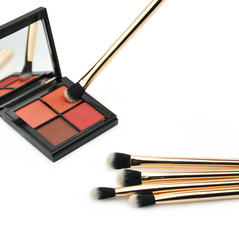 Shenzhen Wholesaler Synthetic Eye Cosmetic Brush Gold Metal Eyeshadow Brush