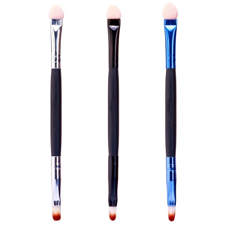 Double sided eyeshadow makeup brush cosmetic smudge brush with private label