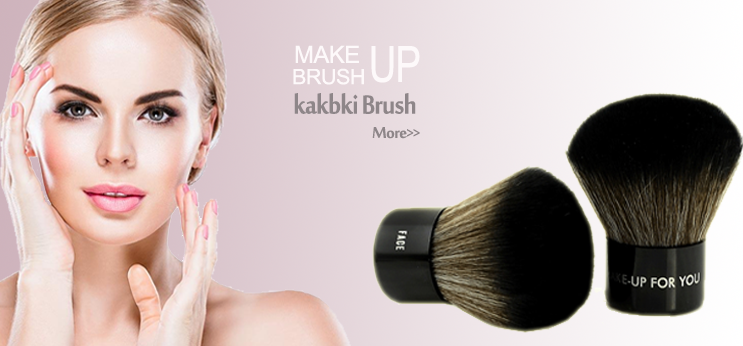 Private Label Synthetic Wooden Handle Mushroom Shape Powder Kabuki Makeup Brush