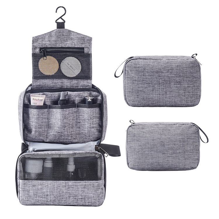 Hanging Toiletry Bag Travel Organizer for Makeup and Toiletries for Men and Women Polyester Hanging Cosmetic Bag
