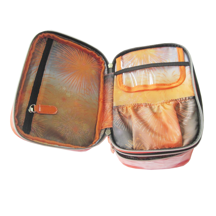 Custom Makeup Bag Double Layer Cosmetic Toiletry Brush case Kit Organizer Pouch Purse for Travel