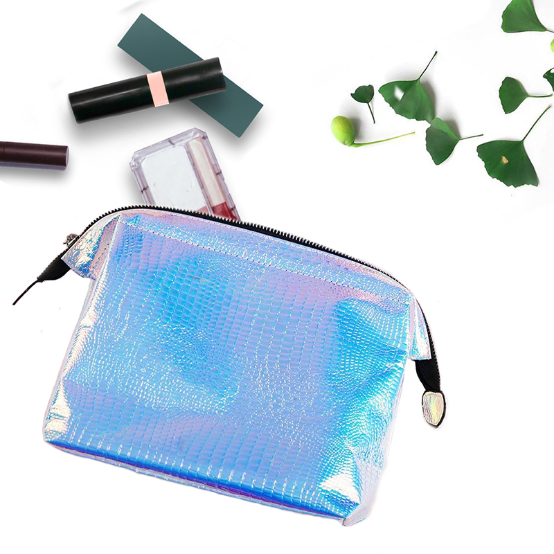 Holographic Makeup Bag Cosmetic Shiny Rainbow Pouch Portable Hand Bag Colorful Laser Iridescent Pouch