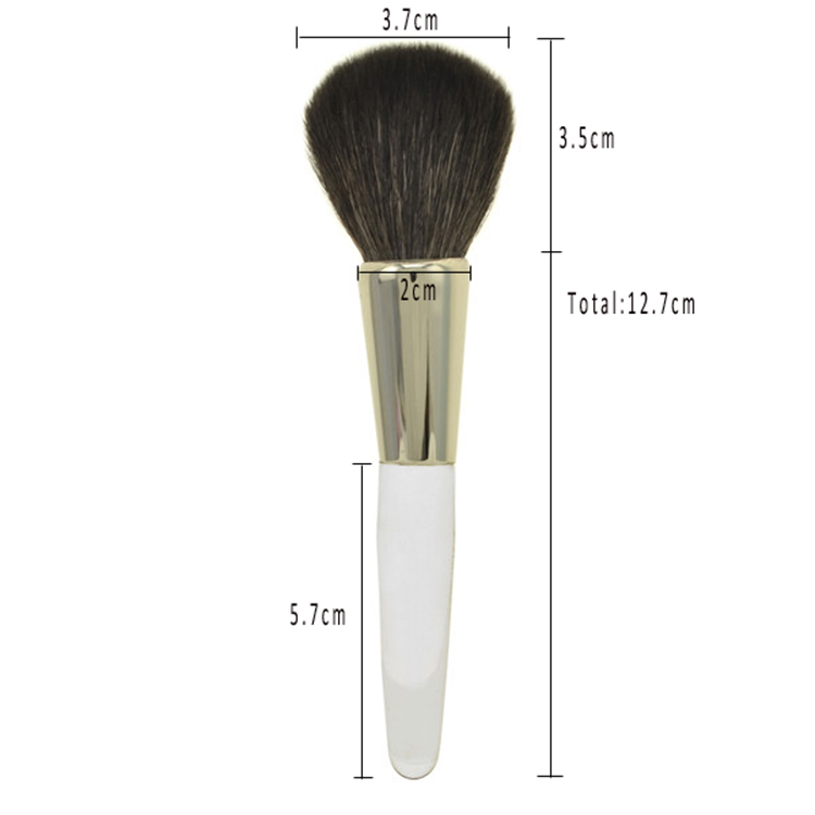 Natural Hair Powder Makeup Tools Transparent Plastic Handle Single Face Loose Powder Brush