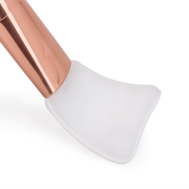 Short Silicone Face Mask Brush Wood Handle Facial Mask Brush Cosmetic Brush For Mask