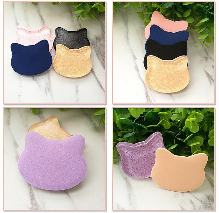 Customized Pink Cat Design Cute PU Makeup Cosmetic Silicone Sponge Puff
