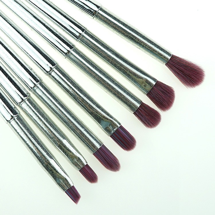 Custom logo 12pcs pro bling silver makeup brush set