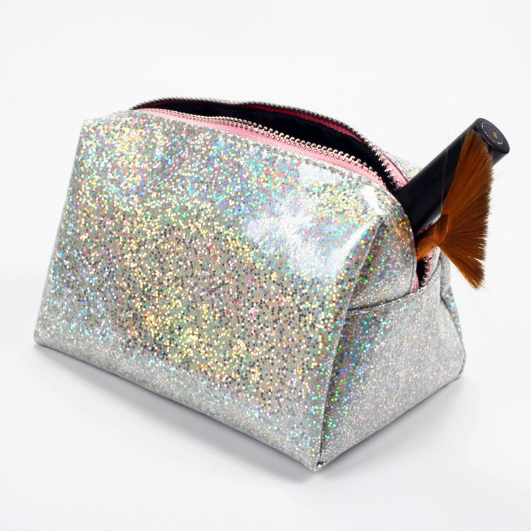 Shiny PU Laser Cosmetic Pouch Customize Made Cosmetic Pouch Bag Makeup Holder