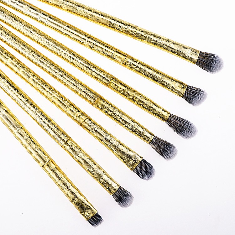 private label gold make up brushes cosmetics set