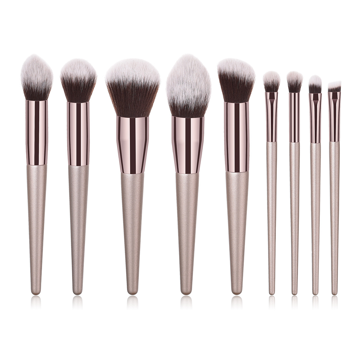 4/9/10 PCS Pro cosmetics brushes luxury quality champagne makeup brush