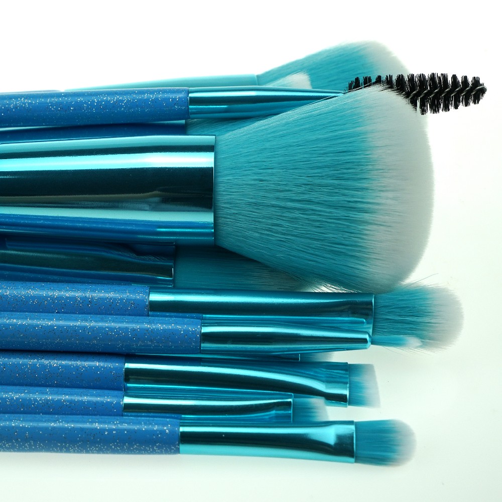 12Pcs My Own Label Unique Makeup Brushes With Gradient Makeup Bag