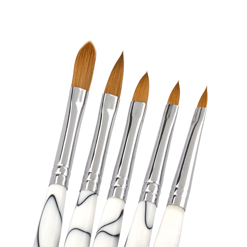 3D Kolinsky Hair Marble Acrylic Gel Nail Art Brushes