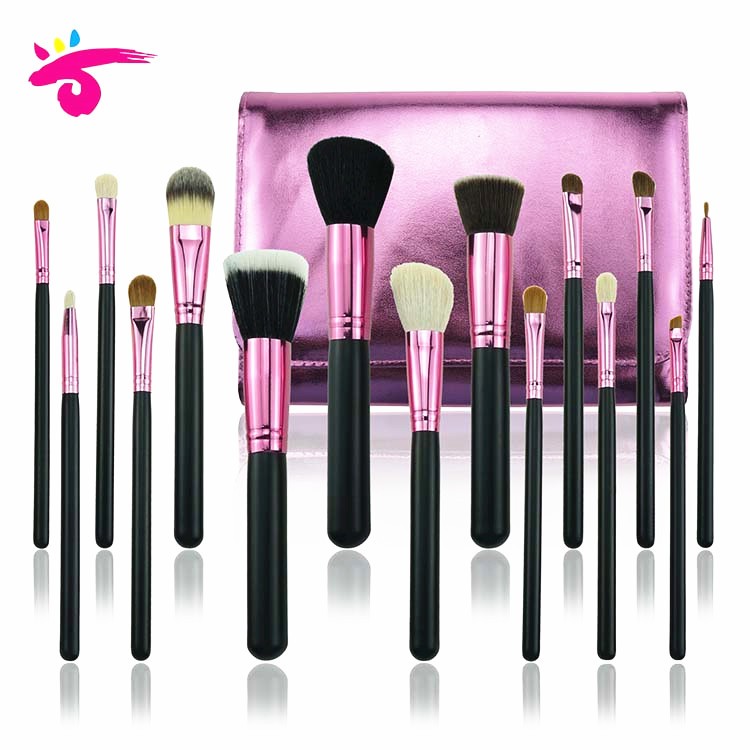 Hot sale 15pcs beauty foundation makeup brush set holder