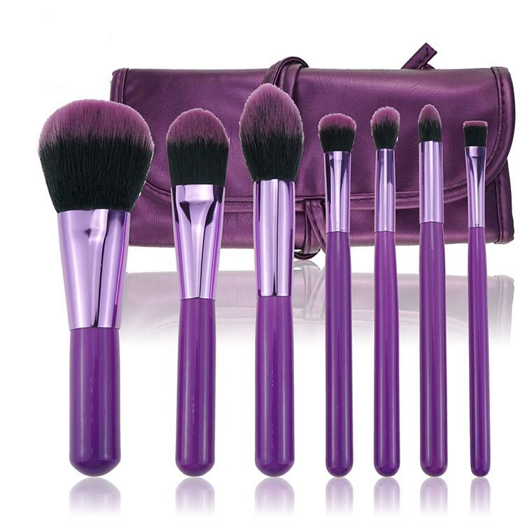 7pcs Facial Nylon Hair Purple Makeup Tools Cosmetics Makeup Brushes set
