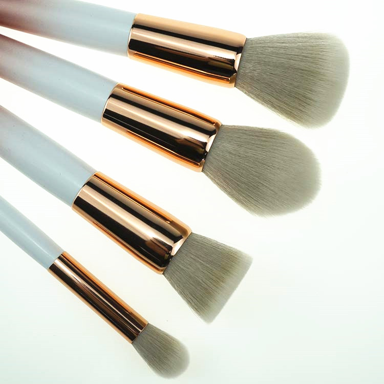 12 Pieces Gun Metal Makeup brush with tapered bottom Face brush set collection
