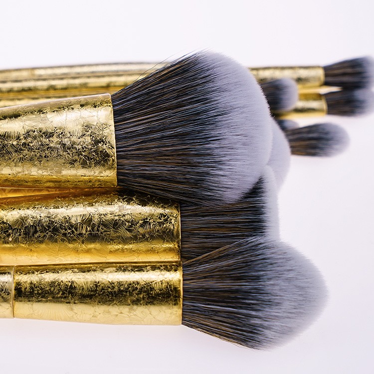 private label gold make up brushes cosmetics set