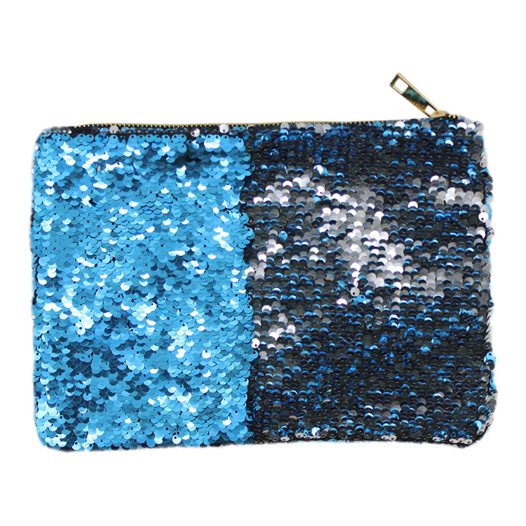 Sequin Makeup Cosmetic Pouch Bag Reversible Sequin Handbag Bling Glitter Evening Party Clutch Purse