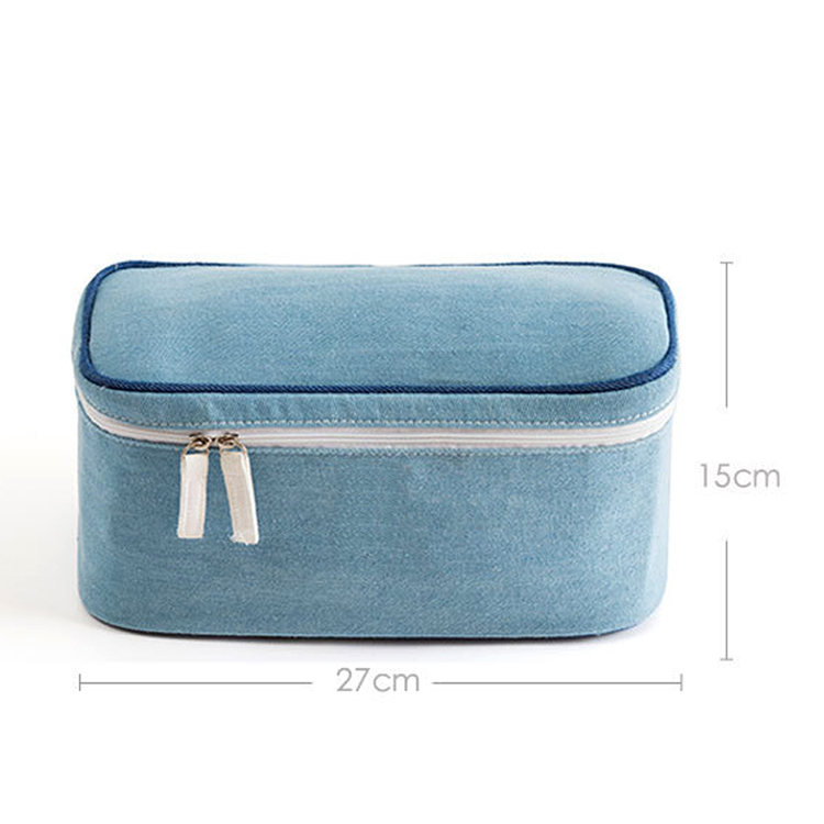 Travel Denim Toiletry Bag Large Makeup Cosmetic Pouch Hygiene Bag Toiletry Organizer for Men and Women Bathroom Bag