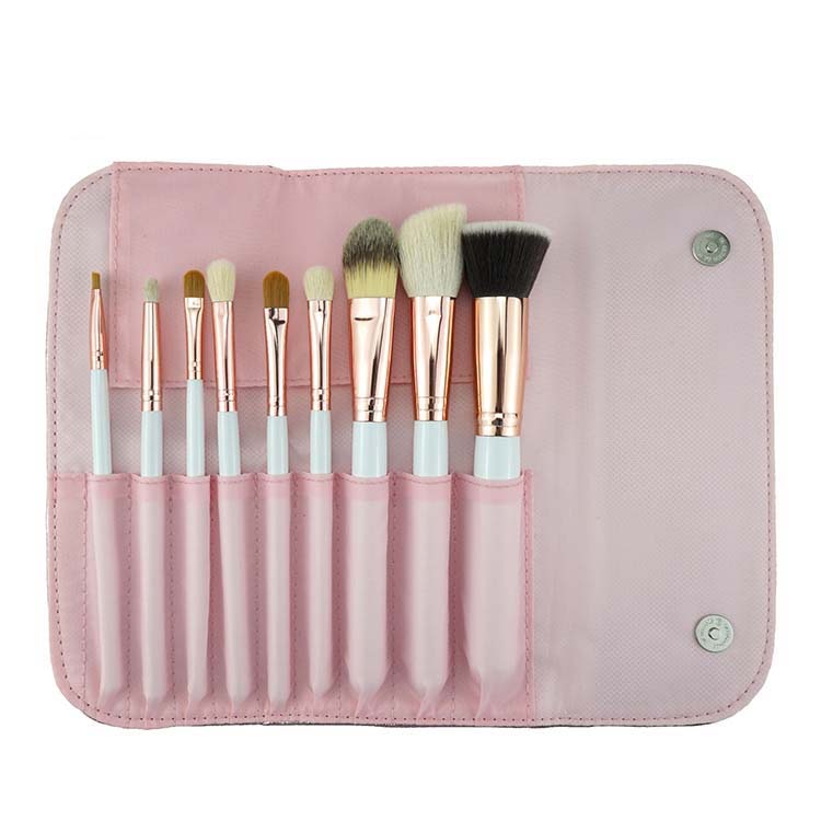 9Pcs Rose Brush Vegan Hair Makeup Brushes Cosmetics Makeup Brushes