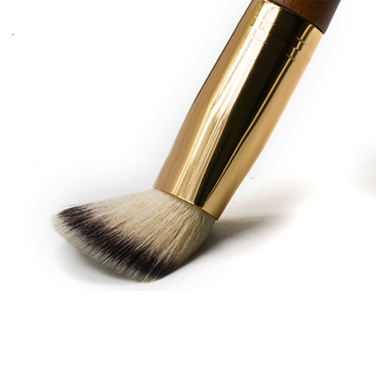 Custom double ended eyeshadow flat foundation makeup brush with synthetic hair