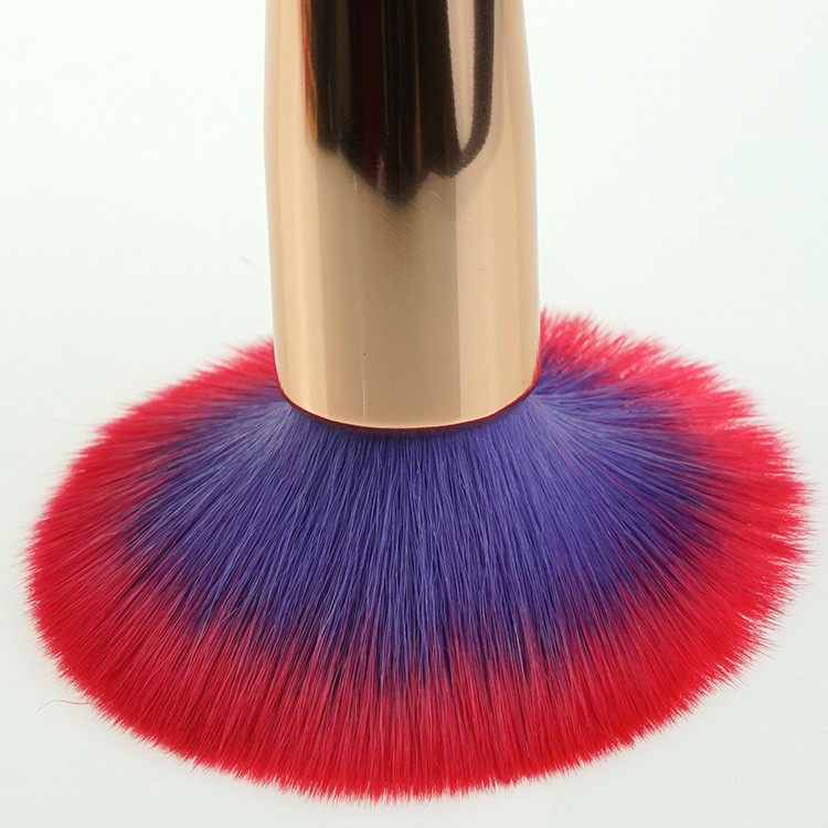 15 Pieces high end synthetic hair aluminum ferrule makeup brush set with black PVC bag