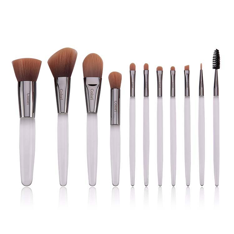 12 Pieces White Acrylic makeup tools free sample makeup brushes set