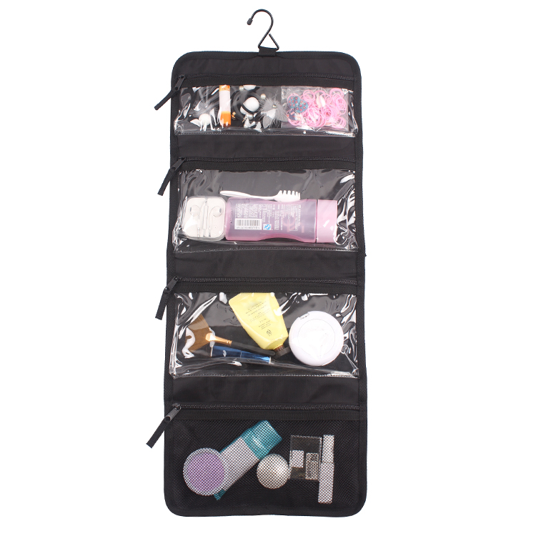 Waterproof Nylon and PVC Cosmetic Bag Makeup Travel Cosmetic Bag