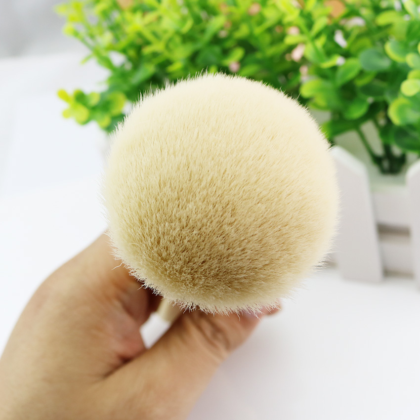 Personalized Oval Gold Metal Handle Soft Makeup Powder Foundation Brush