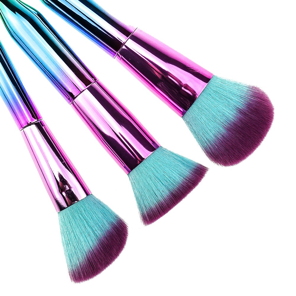 9Pcs Gradient Brush Metal Brush Kit In Beauty Small Makeup Brush