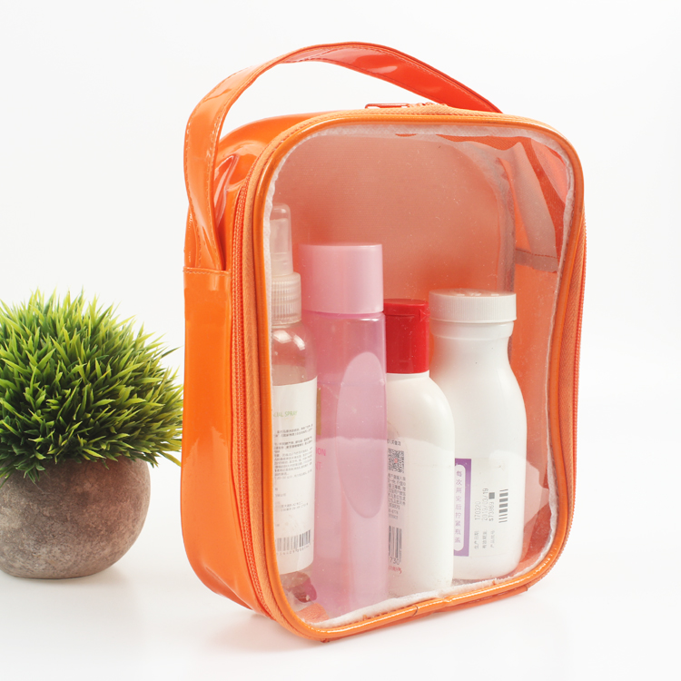 Clear PVC Zippered Toiletry Carry Pouch Vinyl Bag Portable Cosmetic Makeup Bag for Vacation