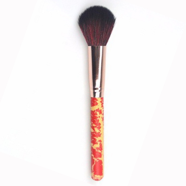 Vegan Hair Professional Makeup Brush Wooden Powder Brush Leopard Pattern Wood Blusher Brush