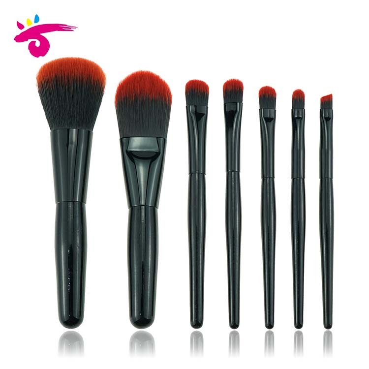 7pcs private label cosmetic makeup brushes kit makeup with pouch bag