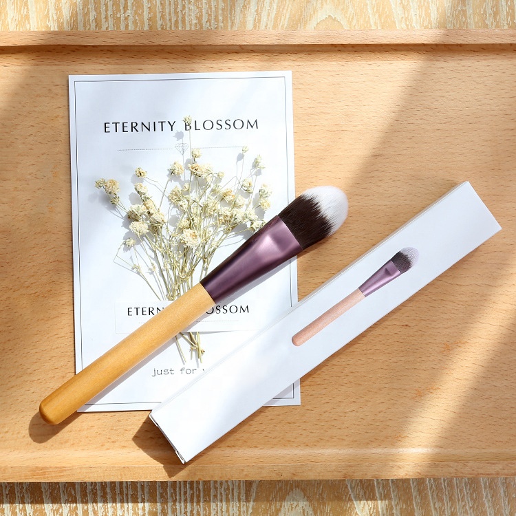 High Quality Wood Handle Make Up Brush Professional Liquid Flat Foundation Brush