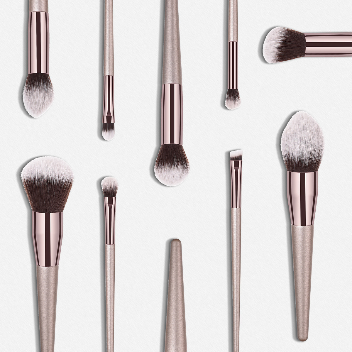 4/9/10 PCS Pro cosmetics brushes luxury quality champagne makeup brush