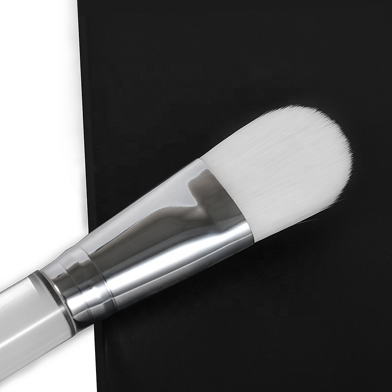 Transparent Plastic Makeup Foundation Brush Customized Single Make Up Brush Oval Foundation Brush
