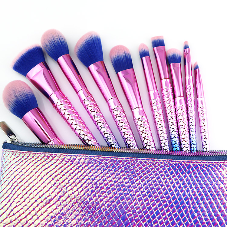Low MOQ 2018 New Mermaid Cosmetic Brush for Makeup