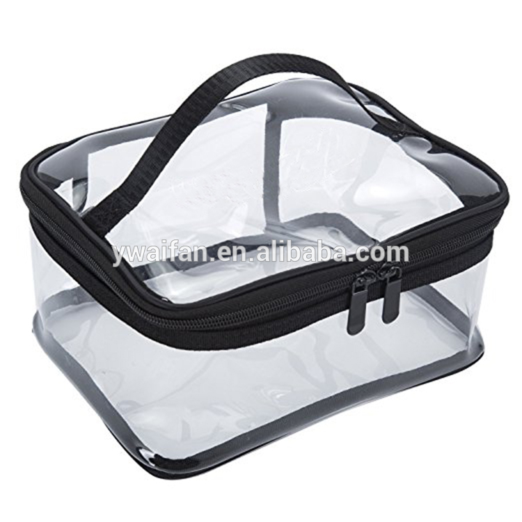 Transparent Travel Cosmetic PVC Leather Zipper Clear Makeup Bag Organizer Storage Bag