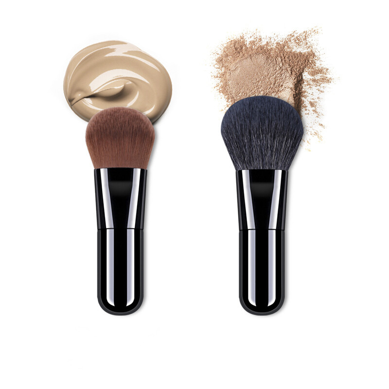 private label cosmetics luxury makeup brush wood powder natural hair vegan makeup brush