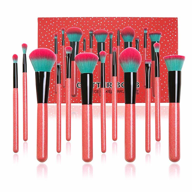 Free Sample 12pcs Shiny Red Makeup Brush Essentials In Gift Box