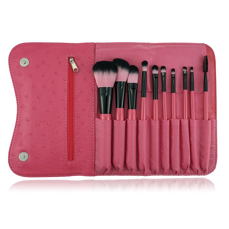 Factory private label red makeup brush cosmetic brushes set with bag