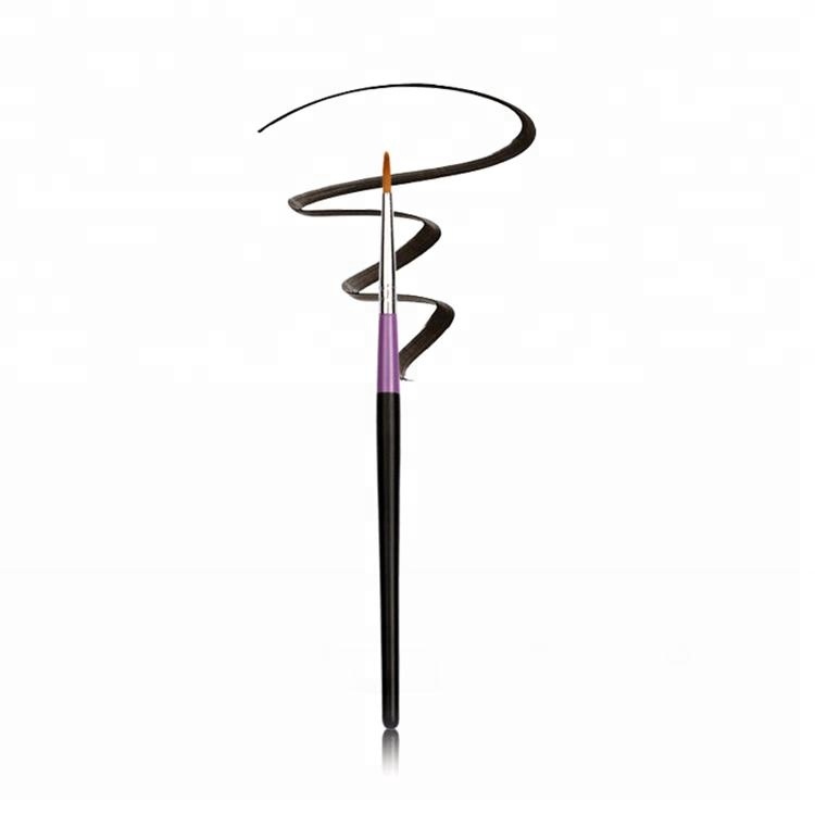 Beauty New Purple Black Wooden Crystal Fiber Eyeliner Makeup Brush