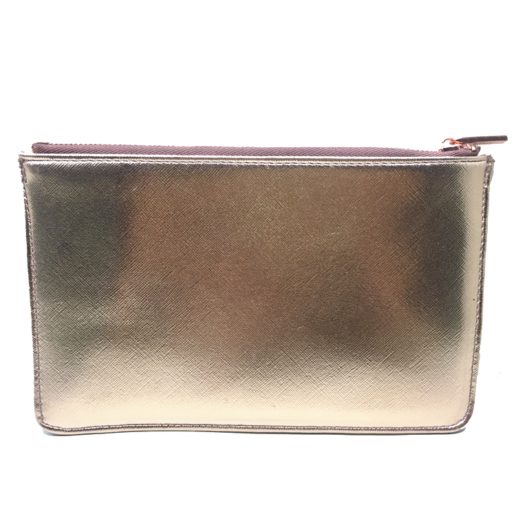 Rose Gold Make Up Pouch Cosmetic Bag PU Handbag Organizer Bag